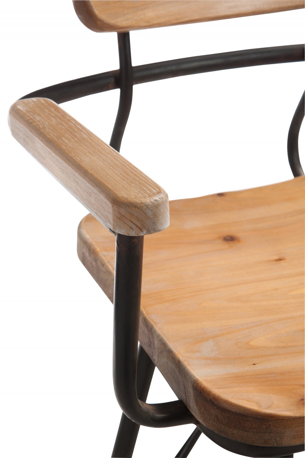 Tabouret de bar bistro TROB en métal noir et bois naturel.